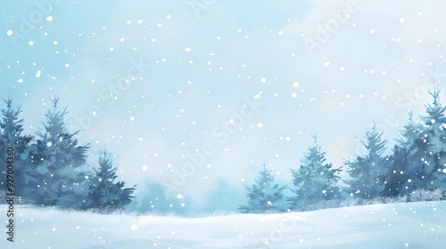 winter landscape with snow and trees, background.