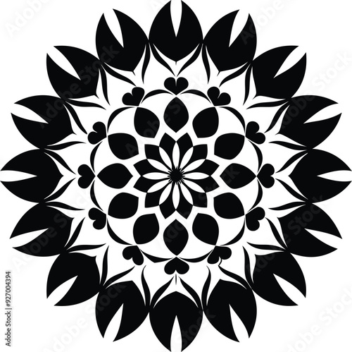 pattern mandala illustration black and white