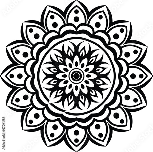 pattern mandala illustration black and white