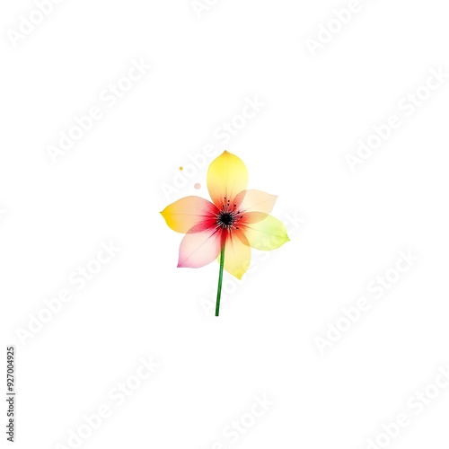 Watercolour flower isolated on clean white background