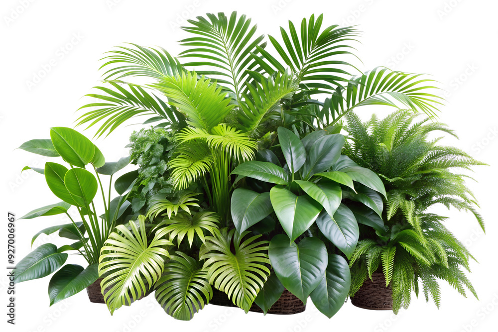 Tropical Green Plants Arrangement in Pots Tropical Green Plants Arrangement in Pots