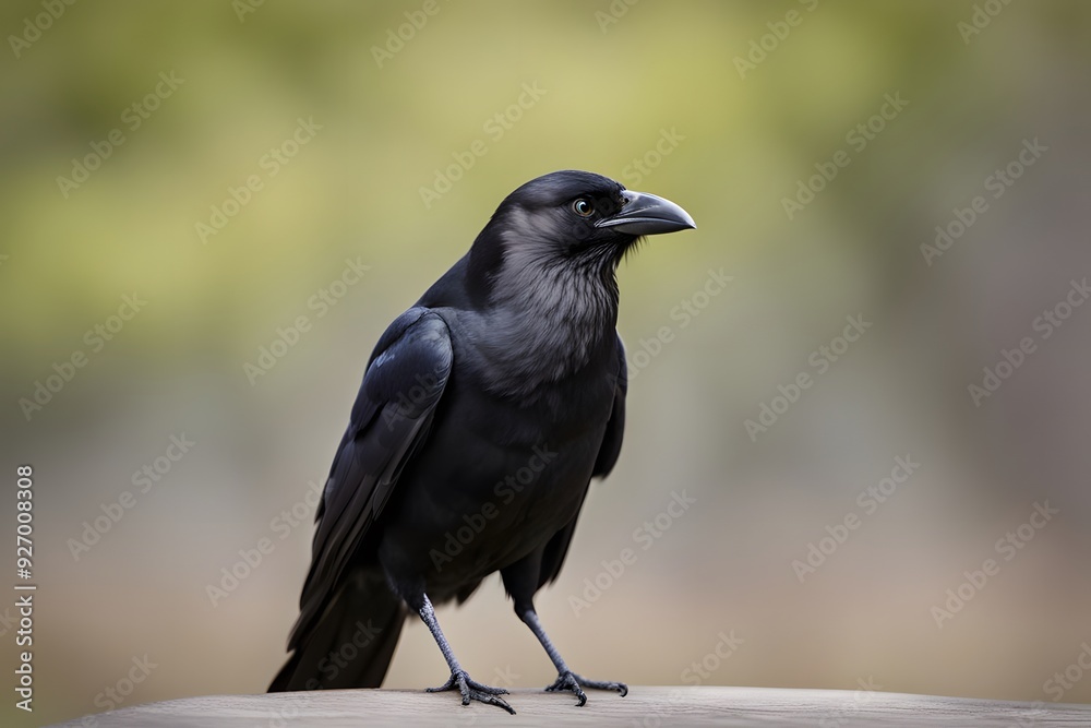 American crow bird blurry nature background, Ai Generated American crow bird blurry nature background, Ai Generated