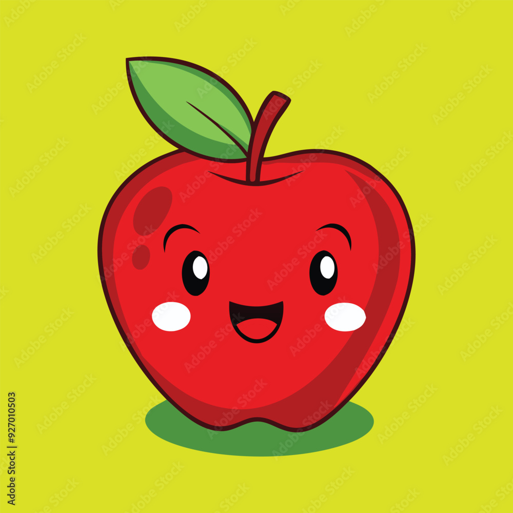 an apple fruit cartoon vector illustration an apple fruit cartoon vector illustration