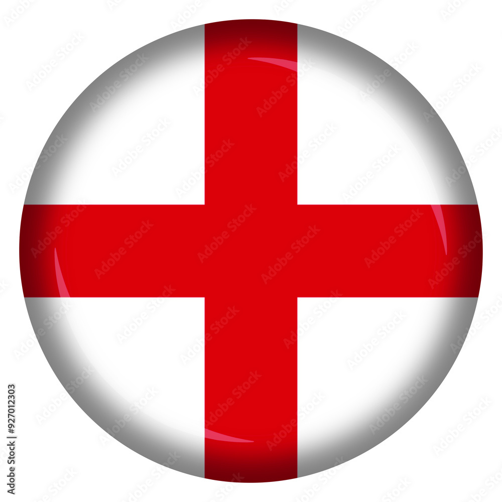 Fototapeta premium England flag circle shape pin and bagde