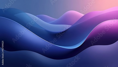 Abstract blue and purple liquid wavy shapes futuristic banner. Glowing retro waves vector background