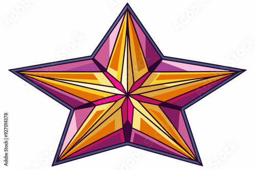 Geometric Abstract Star with Multicolored Facets