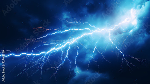 Obraz na płótnie Blue lightning background w salonie
