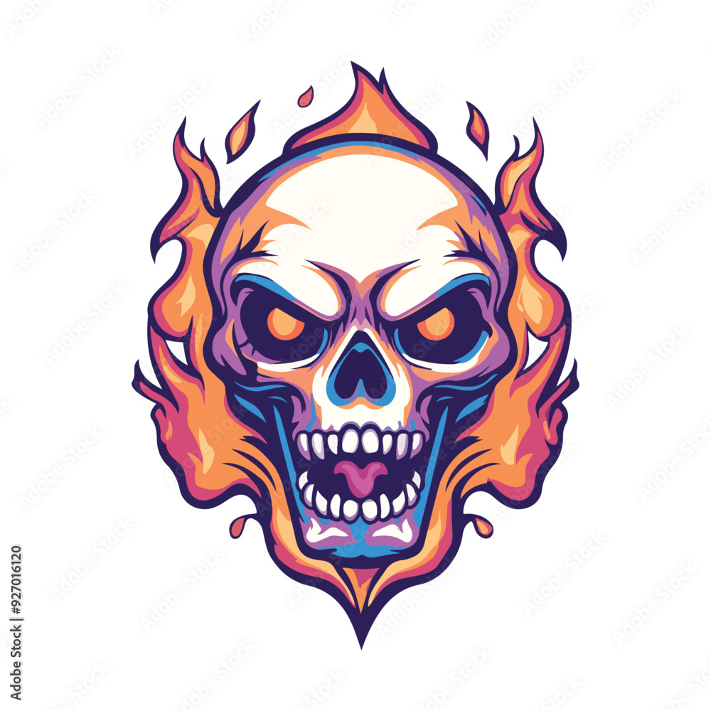 animal head vector with burning fire animal head vector with burning fire