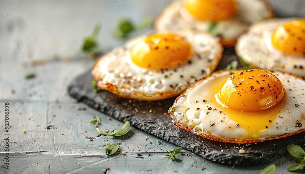 fried eggs with herbs