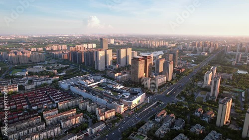 Urban Scenery of Pinghu City, Jiaxing, Zhejiang Province, China photo