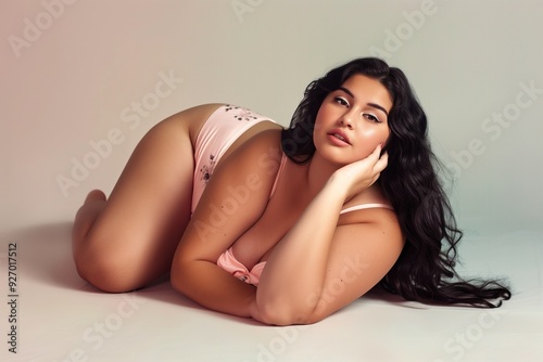 Professional Photography of Curvy Model in Pink Bikini