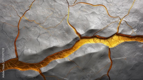 Golden veins embedded in a luxury gemstone