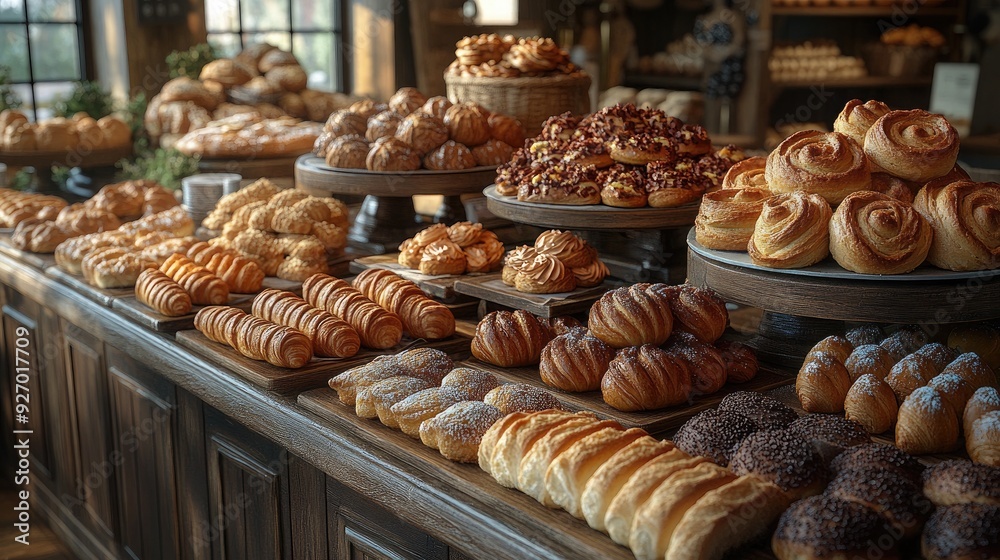 Image of a Fresh Bakery Display with Assorted Pastries Image of a Fresh Bakery Display with Assorted Pastries