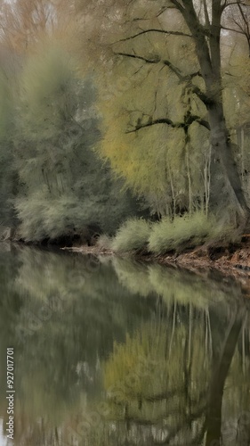Olive Green with Muted Tones Reflecting the Fading Foliage of Late Autumn. Vertical. Wallpaper