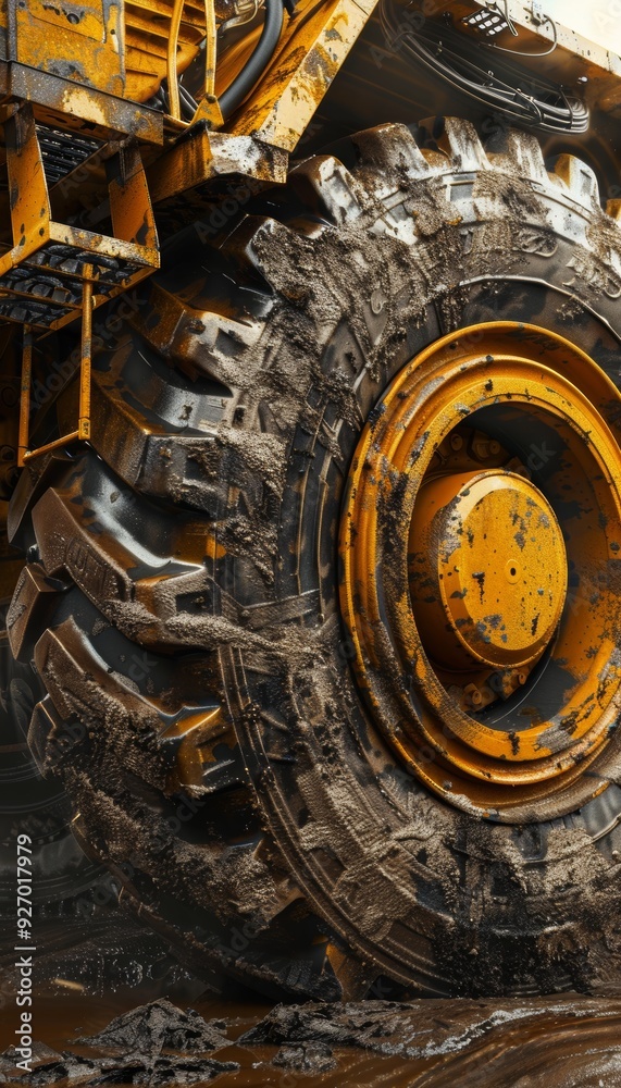 Fototapeta premium Heavy Duty Construction Vehicle Suspension System for Handling Heavy Loads and Tough Conditions