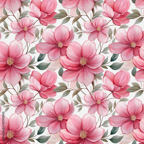 pattern with pink flowers