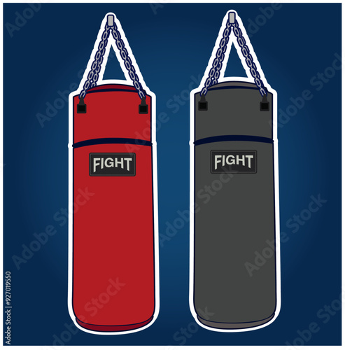 Boxing equipments,Punching Bag Vector Illustration