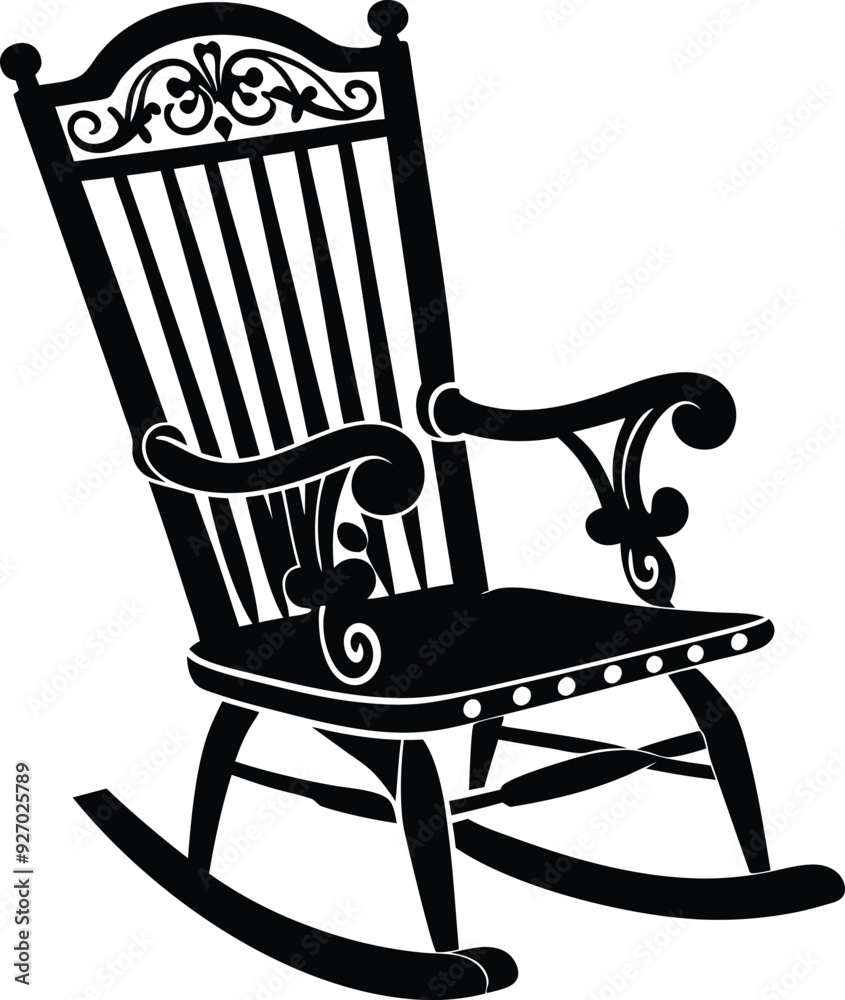 decorative rocking chair silhouette illustration decorative rocking chair silhouette illustration