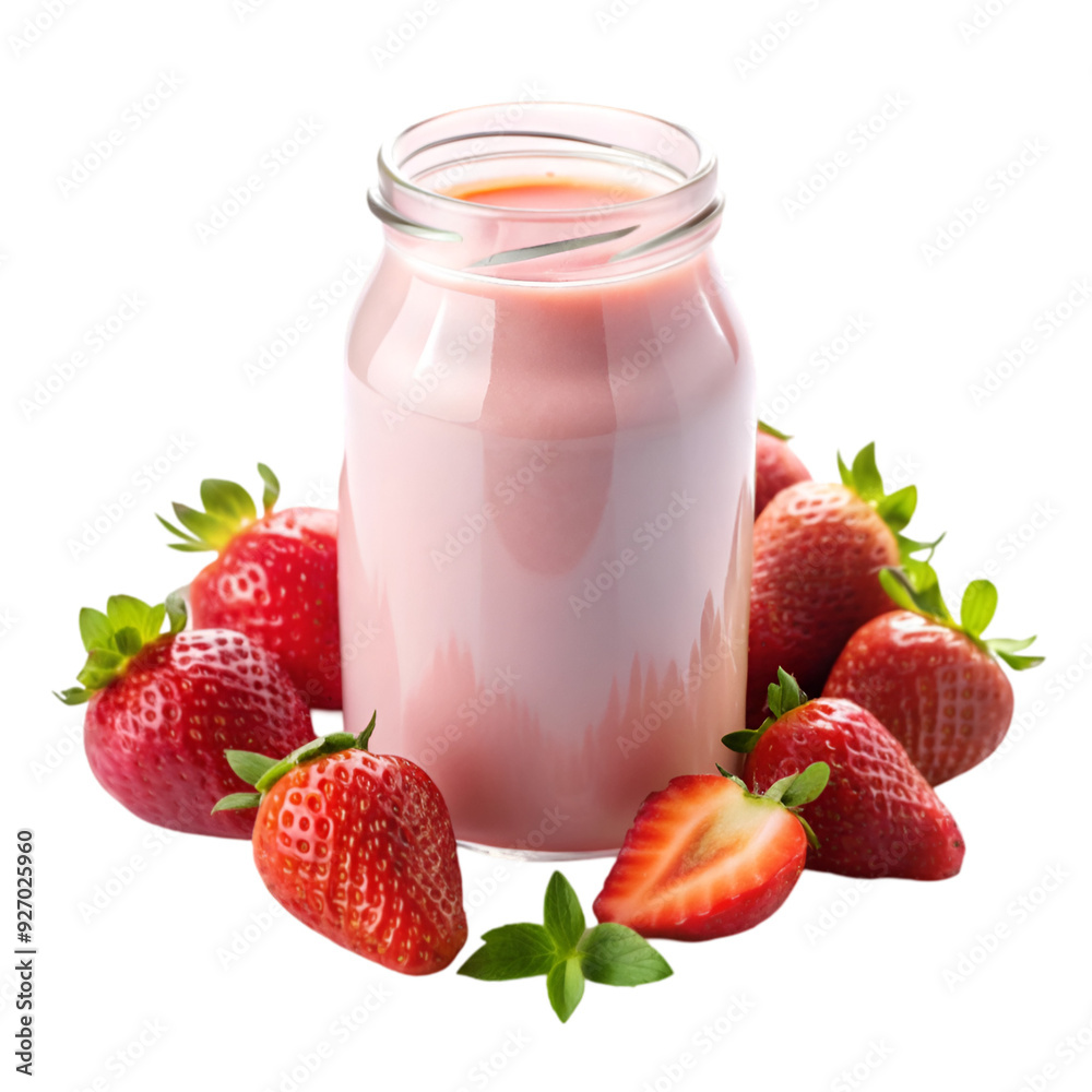 Delicious red smoothie with strawberry Delicious red smoothie with strawberry