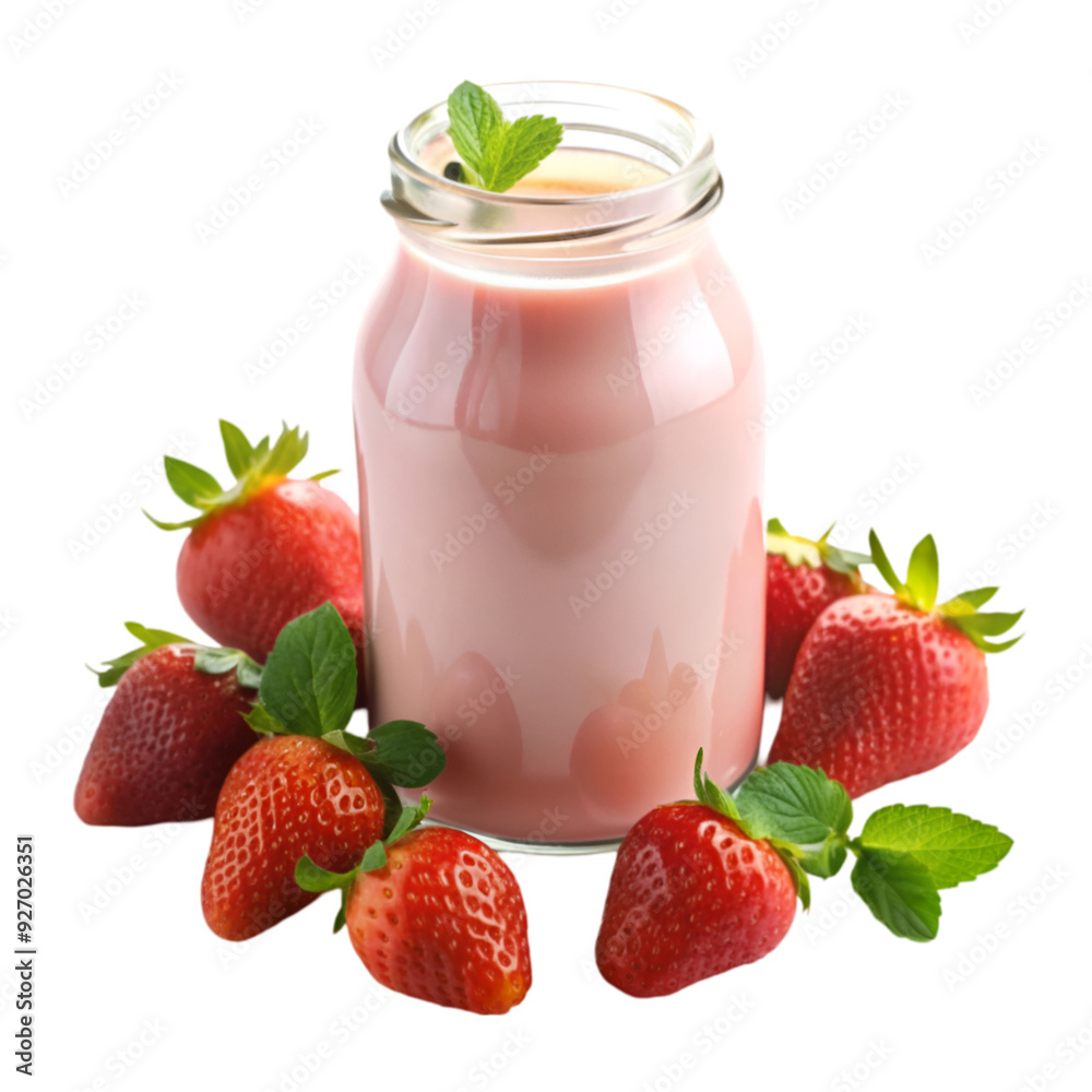 Delicious red smoothie with strawberry Delicious red smoothie with strawberry