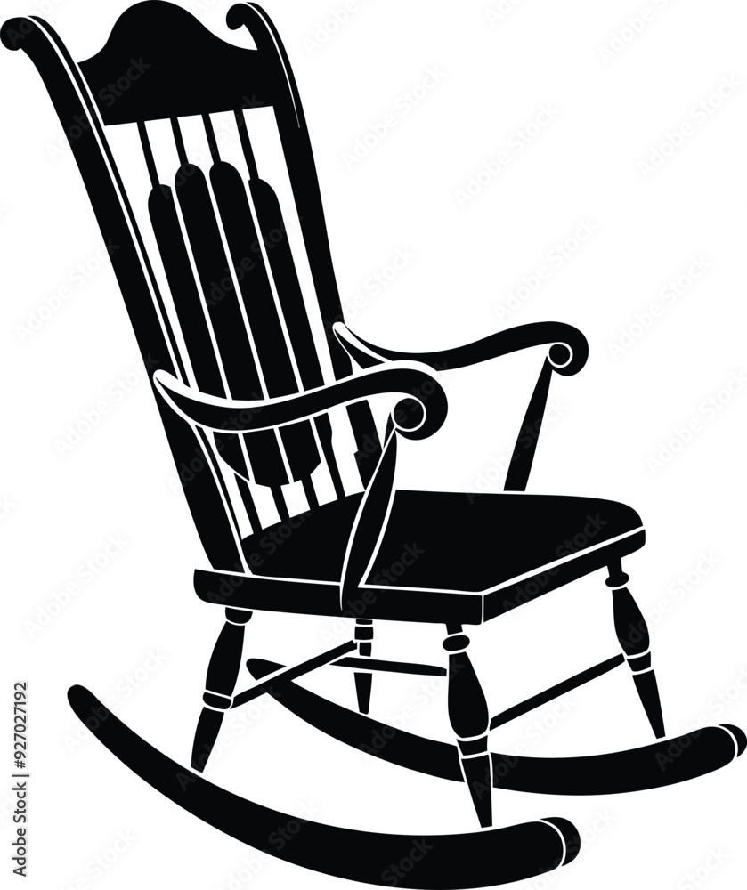 decorative rocking chair silhouette illustration decorative rocking chair silhouette illustration