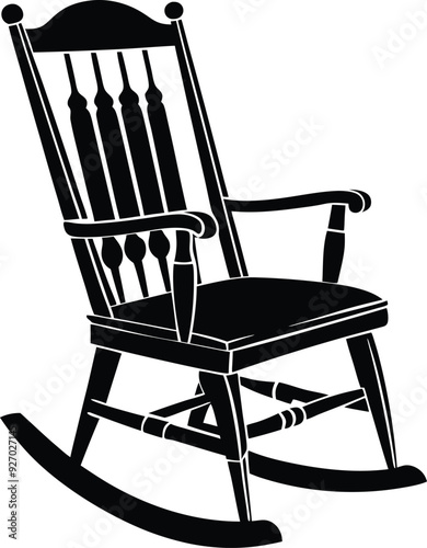 decorative rocking chair silhouette illustration