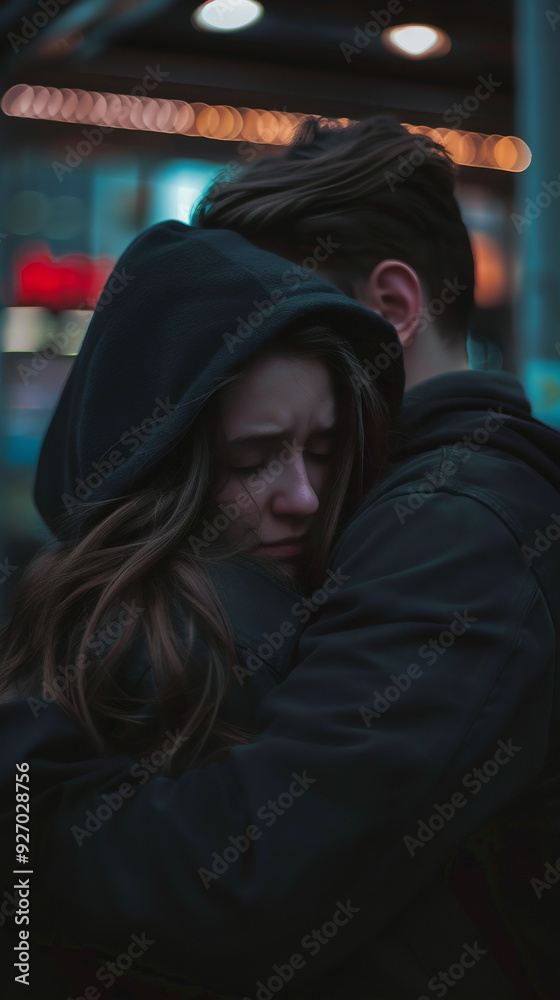 Man & Woman Sad and Hugging Each Other Man & Woman Sad and Hugging Each Other