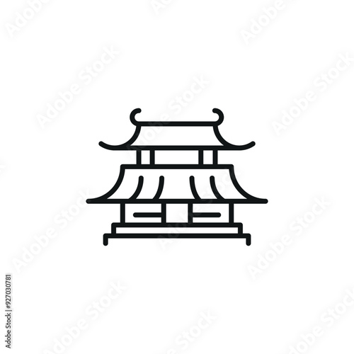Japanese temple icon. Simple Japanese temple icon for social media, app, and web design. Vector illustration.