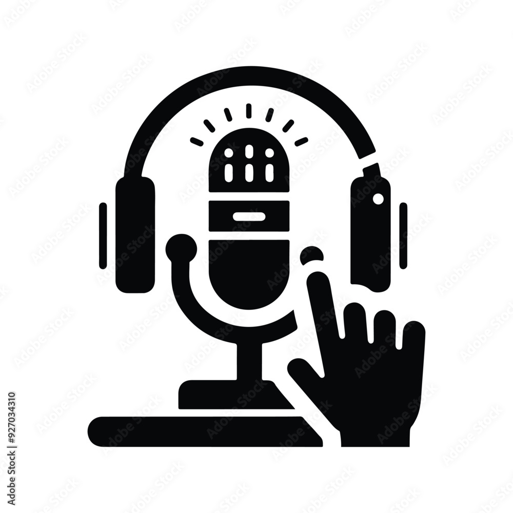 Podcast icon silhouette art illustration Podcast icon silhouette art illustration