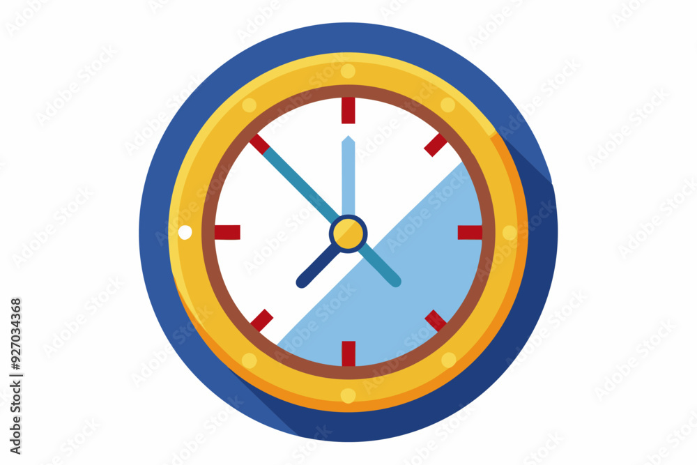 A Round Clock Face with Red and Blue Hands A Round Clock Face with Red and Blue Hands