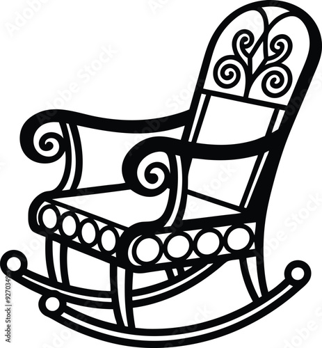 decorative rocking chair silhouette illustration