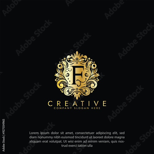 Beautiful floral alphabet capital letters.Monogram letters F. Floral alphabet . Monogram initials perfectly for wedding invitations, greeting card, logo, and other  vector eps design.