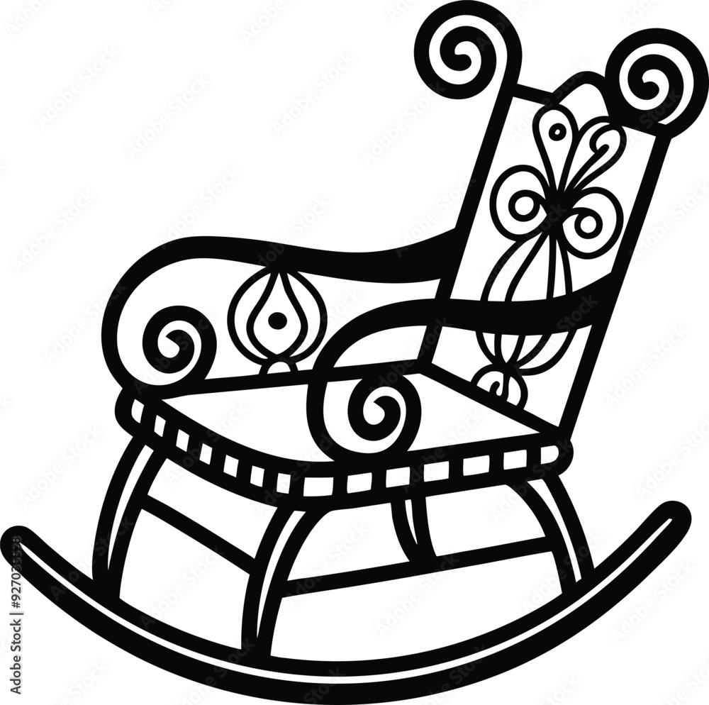 decorative rocking chair silhouette illustration decorative rocking chair silhouette illustration