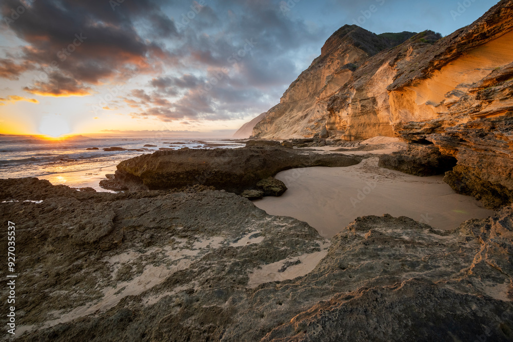 Gerickes Point Coastal Cliffs in sedgefield in the Garden Route magnificent weathered sandstone cliffs are the highest vegetated fossilised dunes in South Africa. Gerickes Point Coastal Cliffs in sedgefield in the Garden Route magnificent weathered sandstone cliffs are the highest vegetated fossilised dunes in South Africa.