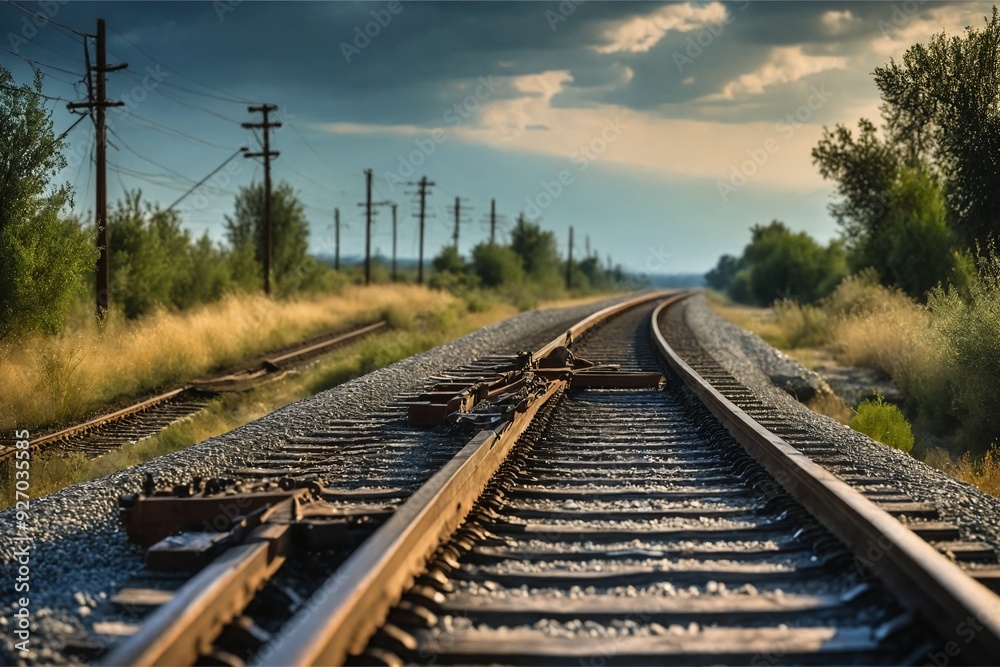 Fototapeta premium Train Tracks in the Countryside