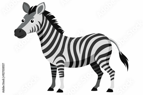 A Cartoon Zebra with Black and White Stripes