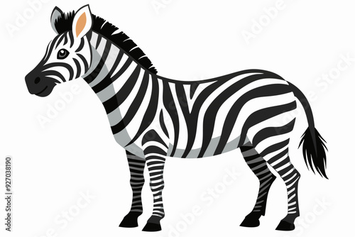 A Cartoon Zebra with Black and White Stripes