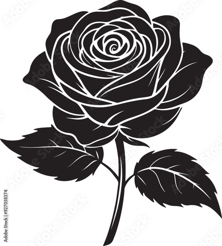 silhouette-of-rose-flower