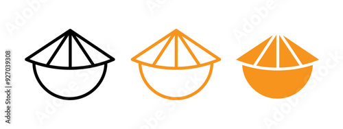 Bamboo hat icon web design in vector