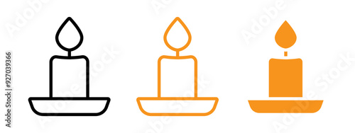 Candle icon web design in vector
