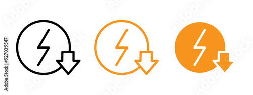 Energy reduction icon web design in vector