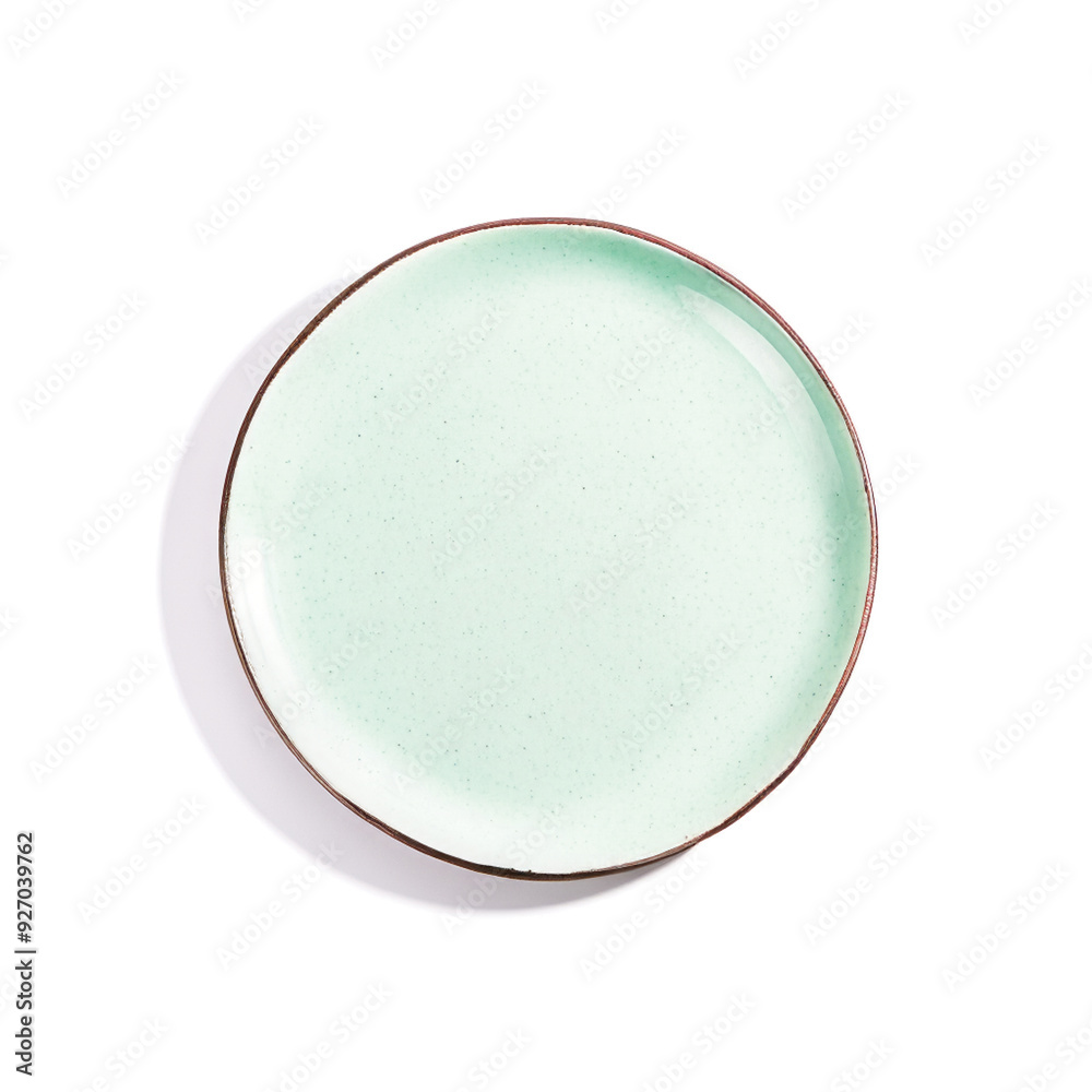 Top View Empty Ceramic Plate On White Background Top View Empty Ceramic Plate On White Background