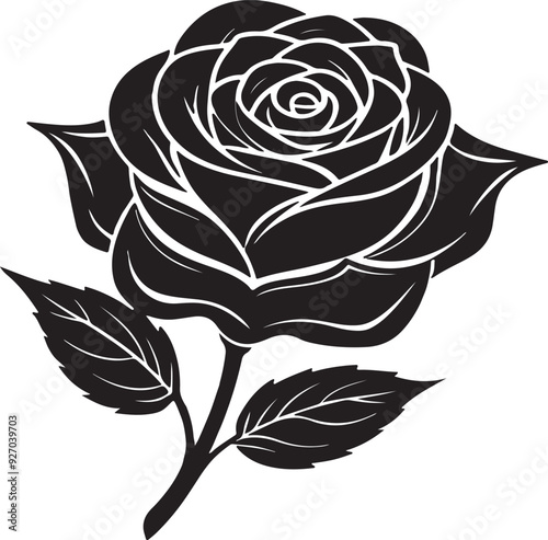 silhouette-of-rose-flower