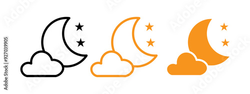 Night icon web design in vector