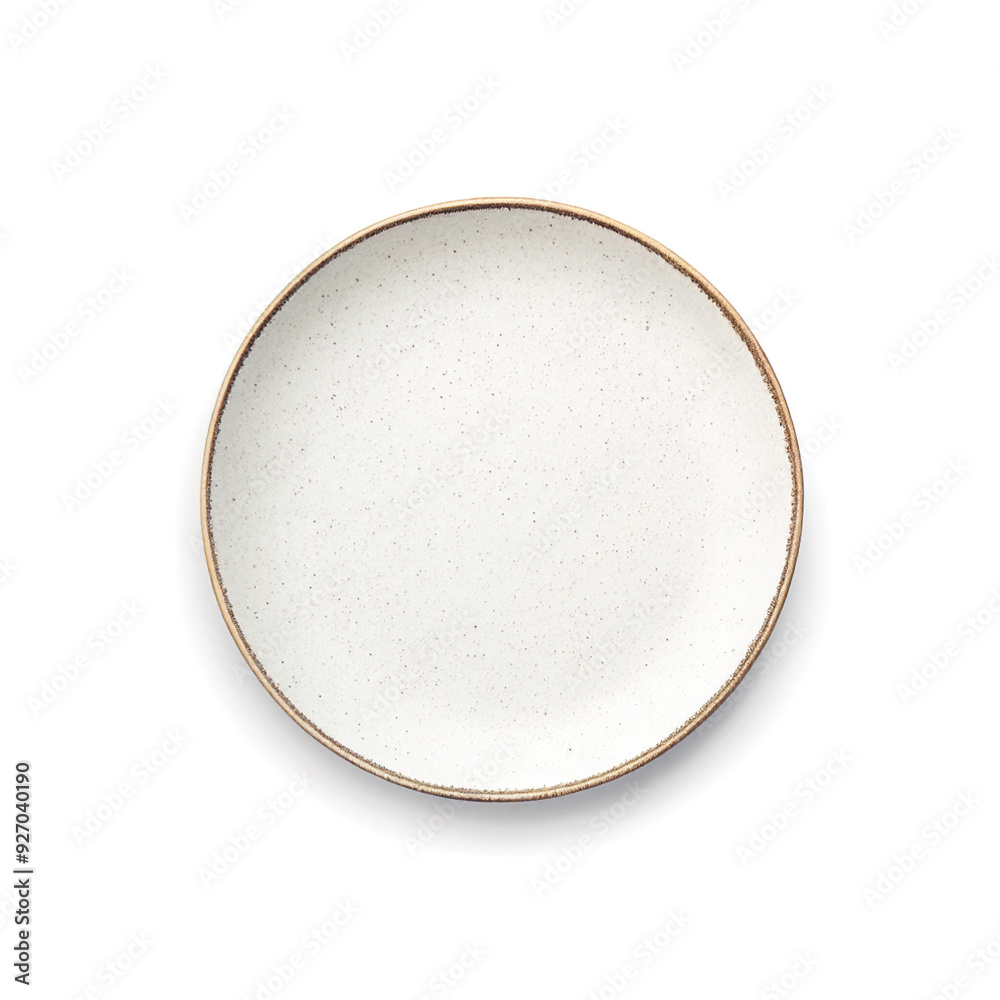 Top View Empty Ceramic Plate On White Background Top View Empty Ceramic Plate On White Background