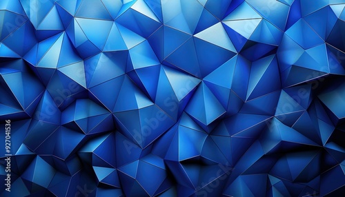 Abstract Blue Geometric Overlay Layers Background 