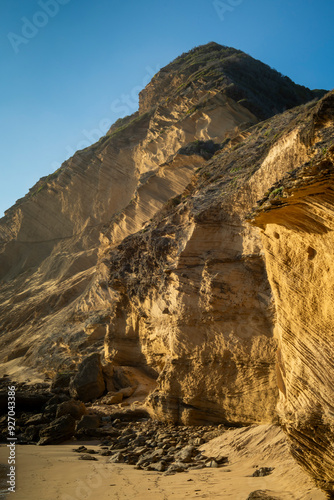 Gerickes Point Coastal Cliffs in sedgefield in the Garden Route magnificent weathered sandstone cliffs are the highest vegetated fossilised dunes in South Africa. photo