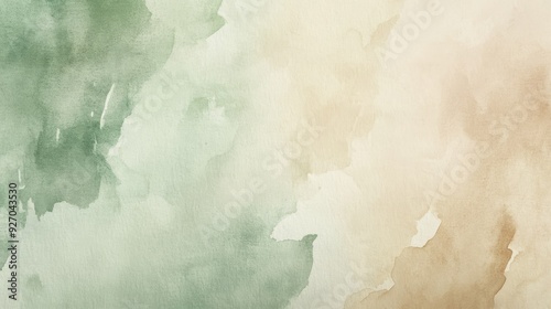 Muted watercolor paper texture with pale green and beige