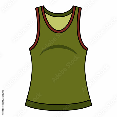 Olive Color women's Tank Top vector illustration