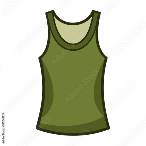 Olive Color women's Tank Top vector illustration